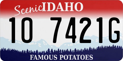 ID license plate 1O7421G