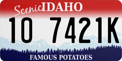 ID license plate 1O7421K