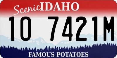 ID license plate 1O7421M