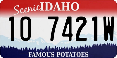 ID license plate 1O7421W