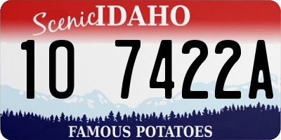 ID license plate 1O7422A