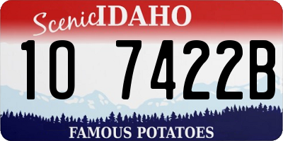 ID license plate 1O7422B