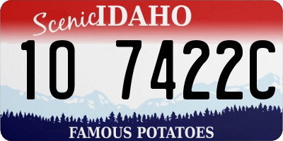 ID license plate 1O7422C