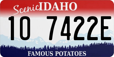 ID license plate 1O7422E
