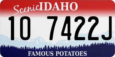 ID license plate 1O7422J