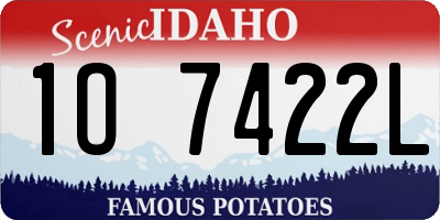 ID license plate 1O7422L