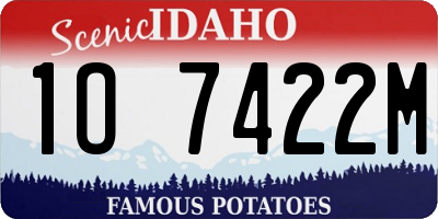 ID license plate 1O7422M