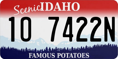 ID license plate 1O7422N