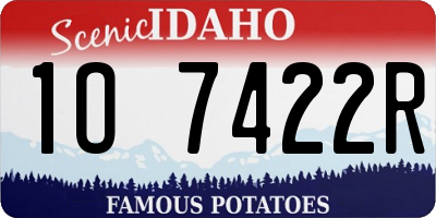 ID license plate 1O7422R
