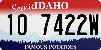 ID license plate 1O7422W