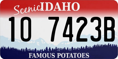 ID license plate 1O7423B
