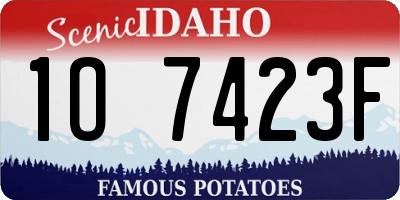 ID license plate 1O7423F