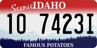 ID license plate 1O7423I