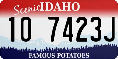 ID license plate 1O7423J
