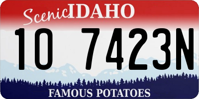 ID license plate 1O7423N