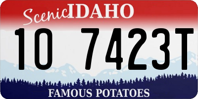 ID license plate 1O7423T