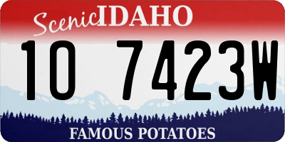 ID license plate 1O7423W