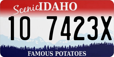 ID license plate 1O7423X