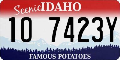 ID license plate 1O7423Y