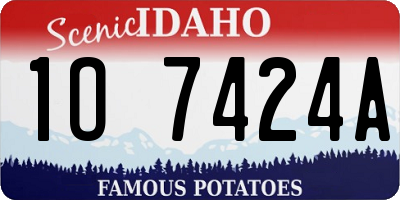 ID license plate 1O7424A