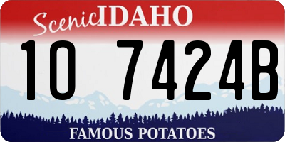 ID license plate 1O7424B