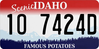 ID license plate 1O7424D