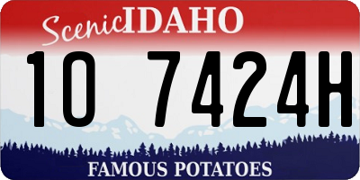 ID license plate 1O7424H