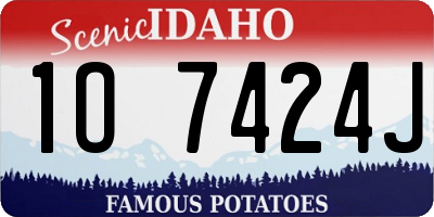 ID license plate 1O7424J
