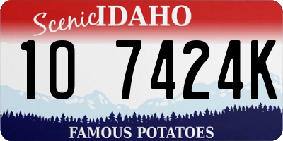 ID license plate 1O7424K