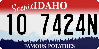 ID license plate 1O7424N