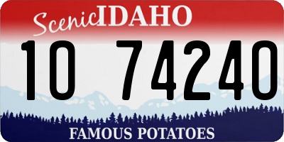 ID license plate 1O7424O