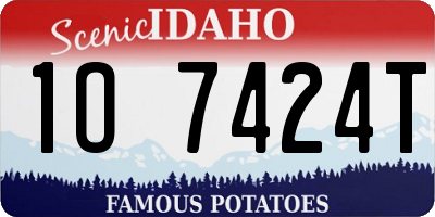 ID license plate 1O7424T