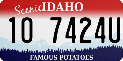 ID license plate 1O7424U