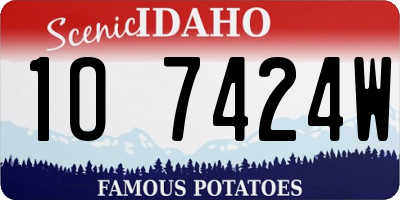 ID license plate 1O7424W