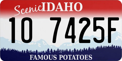 ID license plate 1O7425F