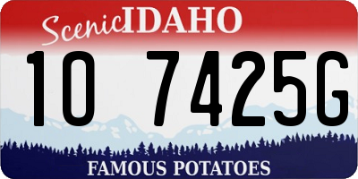 ID license plate 1O7425G