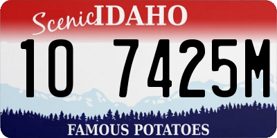ID license plate 1O7425M