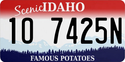 ID license plate 1O7425N