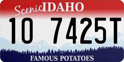 ID license plate 1O7425T