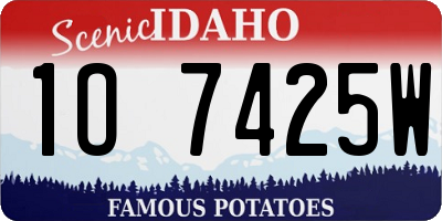 ID license plate 1O7425W