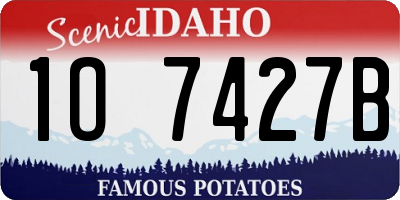 ID license plate 1O7427B