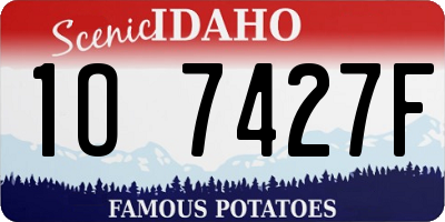 ID license plate 1O7427F