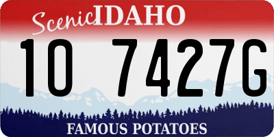 ID license plate 1O7427G