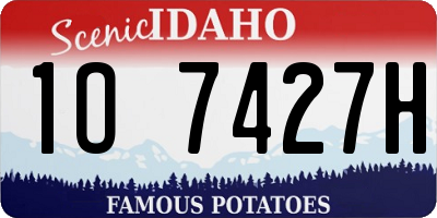 ID license plate 1O7427H