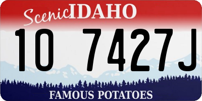 ID license plate 1O7427J
