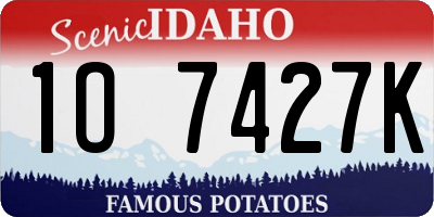 ID license plate 1O7427K