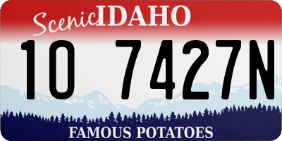 ID license plate 1O7427N