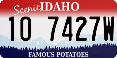 ID license plate 1O7427W