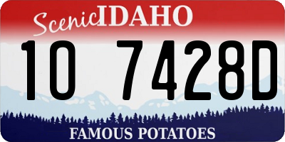 ID license plate 1O7428D