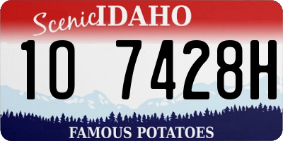 ID license plate 1O7428H